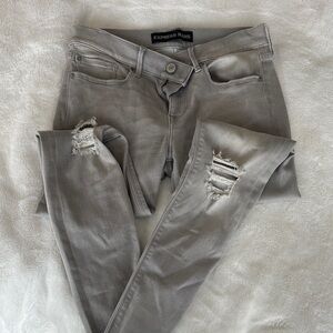 Express Light Gray Ripped Jeans